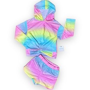 Lightweight Rainbow hoodie/shorts set